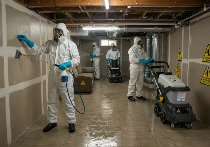 Basement Moisture Removal and Structural Drying process in Greilickville, MI